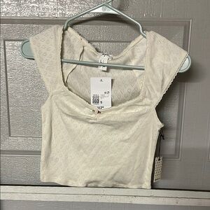 Forever 21 Cream Textured Tank Top